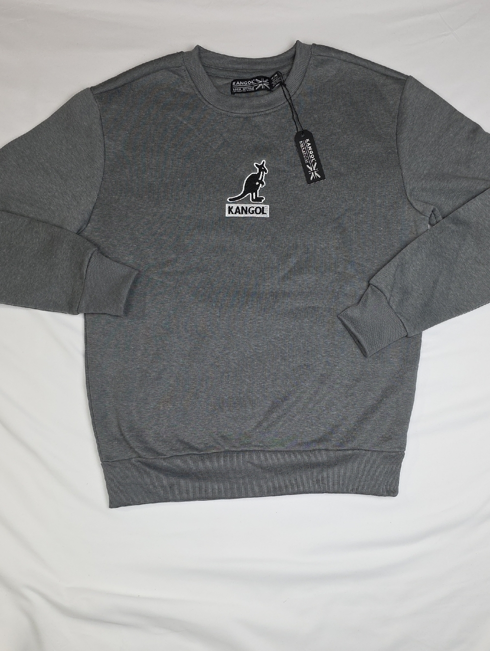 Kangol Men's Grey Logo Crewneck Sweater Size M